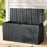 NNEDSZ Outdoor Storage Box 220L Lockable Organiser Garden Deck Toy Shed Tool Black