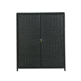 NNEDSZ Outdoor Storage Cabinet Box Garage Wicker Shelf Chest Garden Shed Tools