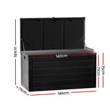 NNEDSZ Gardeon Outdoor Storage Box 680L Container Lockable Garden Bench Shed Tool All Black