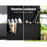 NNEDSZ Gardeon Outdoor Storage Box 680L Container Lockable Garden Bench Shed Tool All Black