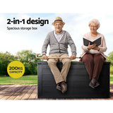 NNEDSZ Gardeon Outdoor Storage Box 680L Container Lockable Garden Bench Shed Tool All Black
