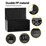 NNEDSZ Gardeon Outdoor Storage Box 680L Container Lockable Garden Bench Shed Tool All Black