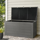 NNEDSZ Gardeon Outdoor Storage Box 680L Container Lockable Garden Bench Tool Shed Black