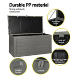 NNEDSZ Gardeon Outdoor Storage Box 680L Container Lockable Garden Bench Tool Shed Black