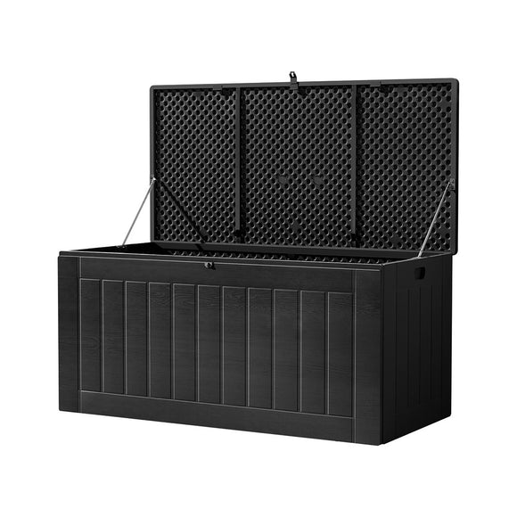 NNEDSZ Outdoor Storage Box 830L Container Lockable Bench Tool Shed All Black