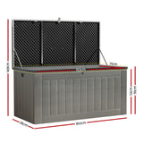 NNEDSZ Outdoor Storage Box 830L Container Lockable Garden Bench Tool Shed Black