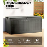 NNEDSZ Outdoor Storage Box 830L Container Lockable Garden Bench Tool Shed Black