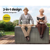 NNEDSZ Outdoor Storage Box 830L Container Lockable Garden Bench Tool Shed Black