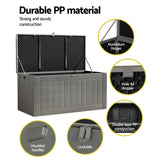 NNEDSZ Outdoor Storage Box 830L Container Lockable Garden Bench Tool Shed Black