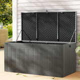 NNEDSZ Outdoor Storage Box 830L Container Lockable Garden Bench Tool Shed Black