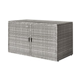 NNEDSZ Outdoor Storage Cabinet Box Deck Wicker Shelf Chest Garden Shed Tools