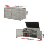NNEDSZ Outdoor Storage Cabinet Box Deck Wicker Shelf Chest Garden Shed Tools