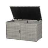 NNEDSZ Outdoor Storage Cabinet Box Deck Wicker Shelf Chest Garden Shed Tools