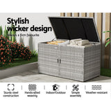 NNEDSZ Outdoor Storage Cabinet Box Deck Wicker Shelf Chest Garden Shed Tools