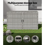 NNEDSZ Outdoor Storage Cabinet Box Deck Wicker Shelf Chest Garden Shed Tools