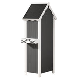 NNEDSZ Outdoor Storage Cabinet Shed Box Wooden Shelf Chest Garden Furniture