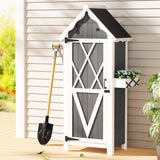 NNEDSZ Outdoor Storage Cabinet Shed Box Wooden Shelf Chest Garden Furniture