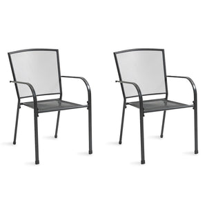 NNEMB 2pc Outdoor Dining Chair Set, for Outside with E-coating