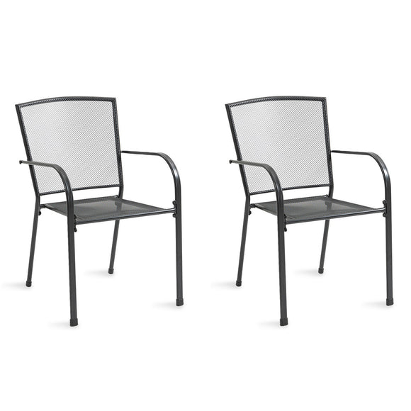 NNEMB 2pc Outdoor Dining Chair Set, for Outside with E-coating