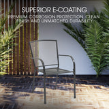 NNEMB 2pc Outdoor Dining Chair Set, for Outside with E-coating