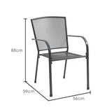 NNEMB 2pc Outdoor Dining Chair Set, for Outside with E-coating