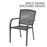 NNEMB 2pc Outdoor Dining Chair Set, for Outside with E-coating