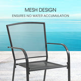 NNEMB 2pc Outdoor Dining Chair Set, for Outside with E-coating