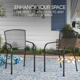 NNEMB 2pc Outdoor Dining Chair Set, for Outside with E-coating