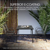 NNEMB 4pc Outdoor Dining Chair Set, for Outside with E-coating