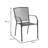 NNEMB 4pc Outdoor Dining Chair Set, for Outside with E-coating