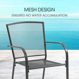 NNEMB 4pc Outdoor Dining Chair Set, for Outside with E-coating