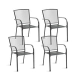 NNEMB 4pc Outdoor Dining Chair Set, for Outside with E-coating