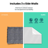 NNEMB Accessory Pack for 3x3m White Gazebo, includes Walls, Carry Bag, Rechargeable USB Lamp