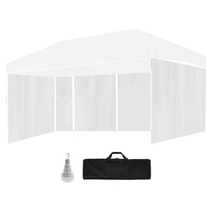 NNEMB TRACK Accessory Pack for 6x3m White Gazebo, includes Walls, Wheeled Carry Bag, Rechargeable USB Lamp