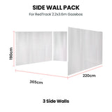 NNEMB TRACK 3x Side Walls for 2.2x3.6m Gazebo, White