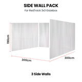 NNEMB TRACK 3x Side Walls for 3x3m Gazebo, White