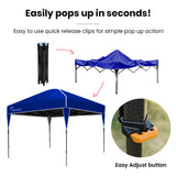 NNEMB 3.6x2.2m Ultra Compact Folding Gazebo, Carry bag, Portable Outdoor Popup Marquee for Camping Beach, Navy Blue