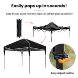 NNEMB 3.6x2.2m Ultra Compact Folding Gazebo, Carry bag, Portable Outdoor Popup Marquee for Camping Beach, Black