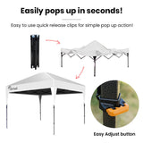 NNEMB 3.6x2.2m Ultra Compact Folding Gazebo, Carry bag, Portable Outdoor Popup Marquee for Camping Beach, White