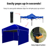 NNEMB 3.6x2.2m Ultra Compact Folding Gazebo, Walls, Carry bag, Portable Outdoor Popup Marquee for Camping Beach, Navy Blue