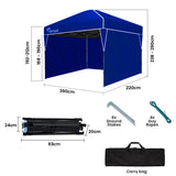 NNEMB 3.6x2.2m Ultra Compact Folding Gazebo, Walls, Carry bag, Portable Outdoor Popup Marquee for Camping Beach, Navy Blue