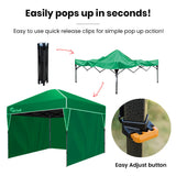 NNEMB 3.6x2.2m Ultra Compact Folding Gazebo, Walls, Carry bag, Portable Outdoor Popup Marquee for Camping Beach, Green