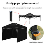 NNEMB 3.6x2.2m Ultra Compact Folding Gazebo, Walls, Carry bag, Portable Outdoor Popup Marquee for Camping Beach, Black