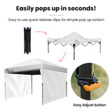 NNEMB 3.6x2.2m Ultra Compact Folding Gazebo, Walls, Carry bag, Portable Outdoor Popup Marquee for Camping Beach, White