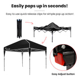 NNEMB 3x3m Ultra Compact Folding Gazebo, Carry bag, Portable Outdoor Popup Marquee for Camping Beach, Black