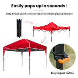 NNEMB 3x3m Ultra Compact Folding Gazebo, Carry bag, Portable Outdoor Popup Marquee for Camping Beach, Red