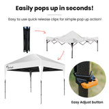 NNEMB 3x3m Ultra Compact Folding Gazebo, Carry bag, Portable Outdoor Popup Marquee for Camping Beach, White