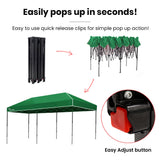 NNEMB 6x3m Folding Gazebo, Most Compact Foldable Design, Carry bag, Portable Outdoor Popup Marquee for Camping Beach, Green