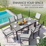 NNEMB 7pc Outdoor Dining Furniture Set, Table and Chairs Setting for Outside