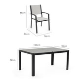 NNEMB 7pc Outdoor Dining Furniture Set, Table and Chairs Setting for Outside